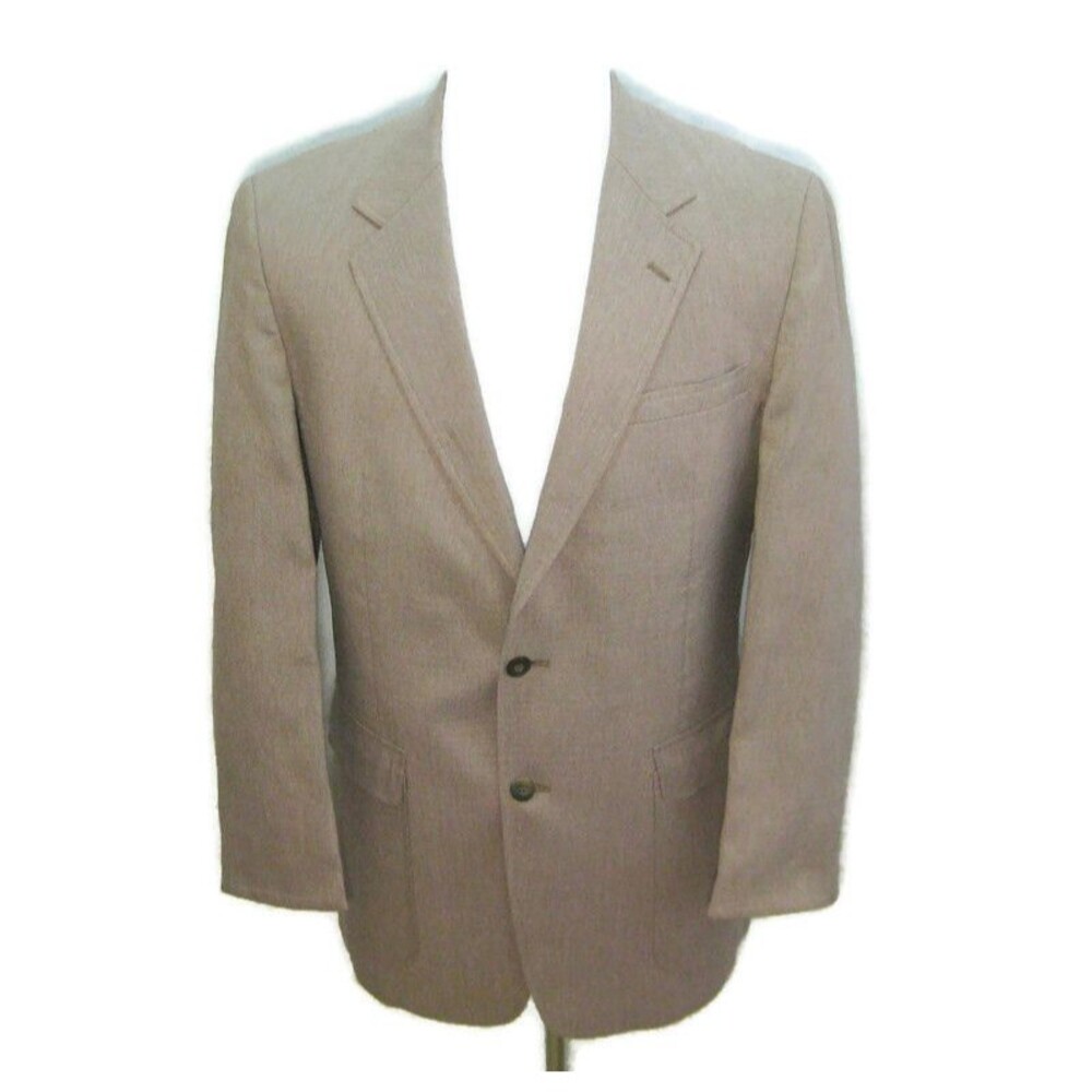CHRISTIAN BROOKS Men's (Size 40L) Solid Brown 2 Button Sport Coat Blazer Jacket